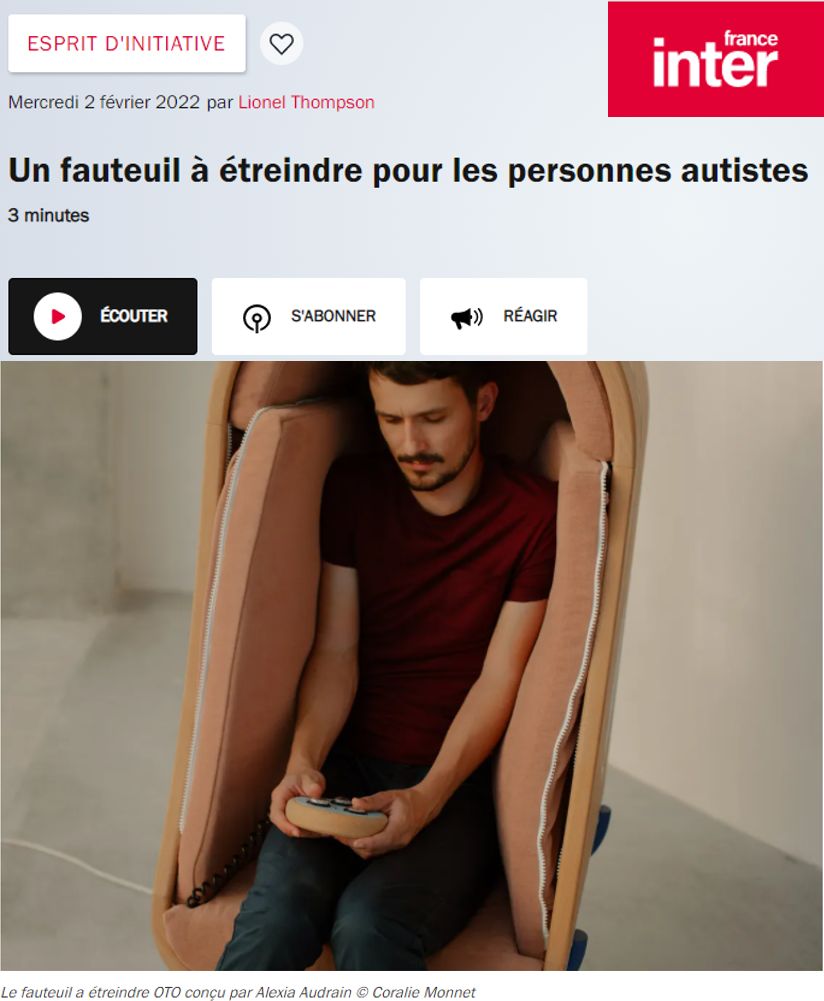 Présentation du Poscast de France Inter "Un fauteuil à étreindre pour les personnes autistes"