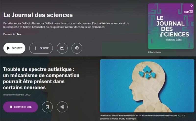 Vignette de présentation de l'émission "le Journal des sciences" de France culture