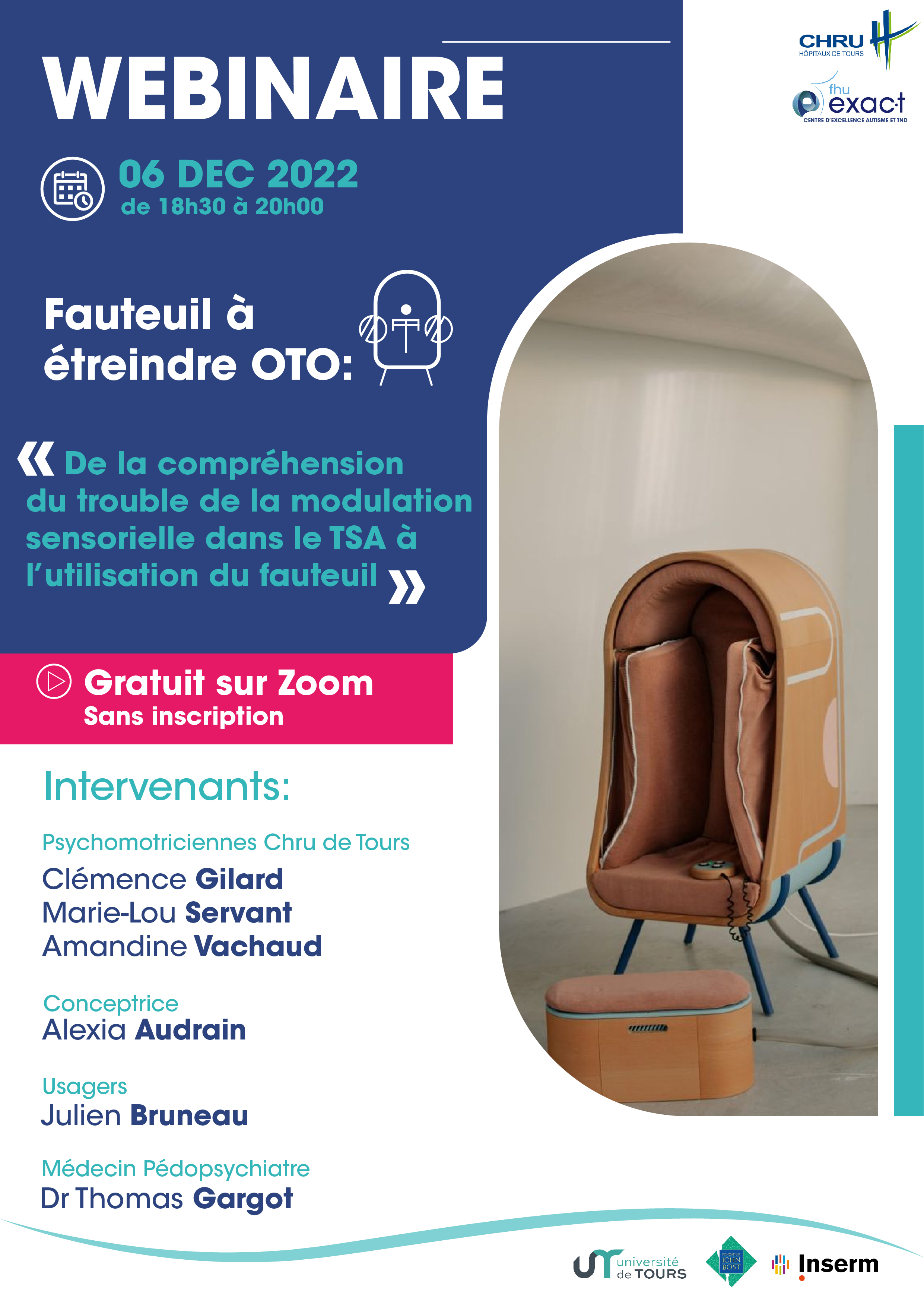 Webinaire : le fauteuil à étreindre oTo et la compréhension du trouble de la modulation sensorielle dans le TSA